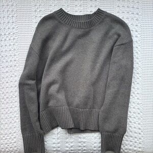 NWOT Everlane cotton boxy Crewneck Sweater in Charcoal Sz XS